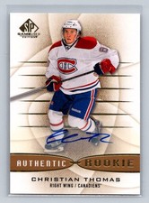 2013  SP Game Used #177 Christian Thomas AU Rookie Montreal Canadiens