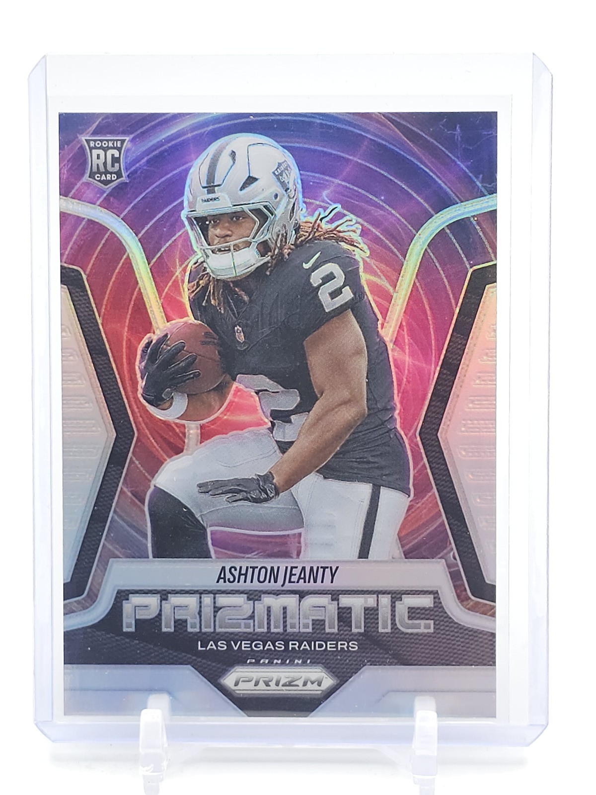 ASHTON JEANTY 2025 PRIZM ROOKIE PRIZMATIC SILVER #7 LAS VEGAS RAIDERS Q2568
