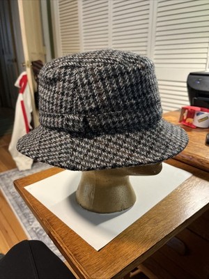 VTG Kangol Bucket Hat Wool Tweed Elastic Band Made In Great Britain Grandpa L