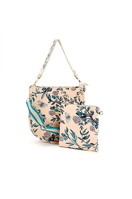 AHDORNED Double-Entry U-Shaped Messenger Straps & Pouch Bee Floral
