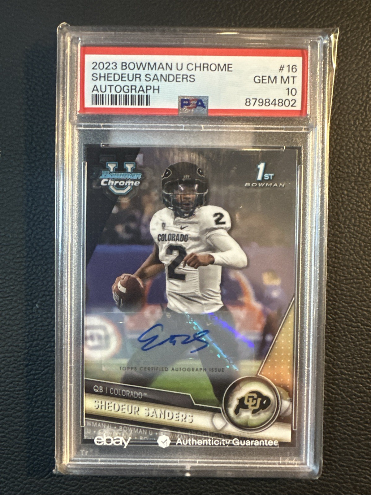 2023 BOWMAN UNIVERSITY CHROME AUTO #16 SHEDEUR SANDERS PSA 10