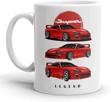 Supra MK4 Collage Coffee Mug 11oz – White Ceramic Red Candy Classic Car Cup