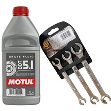 MOTUL 105836 Bremsflüssigkeit DOT 5.1 1L + 3 Stk. Schlüssel Satz