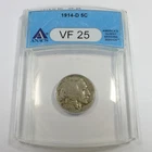 1914 D ANACS VF25 - Buffalo Nickel 5c US Coin #59267A