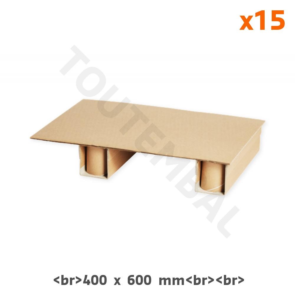 Petite palette carton 400x600 mm par 15 pour colis d'expédition légère