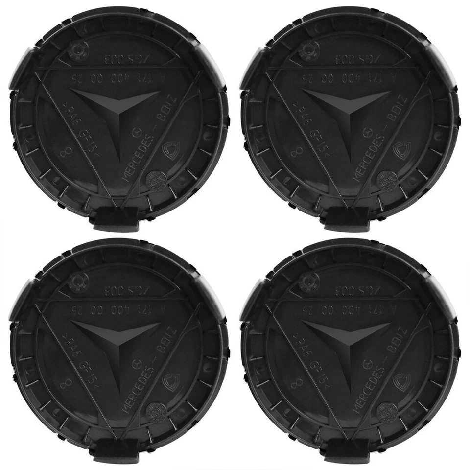 4x Wheel Center Hub Caps AMG Wreath Black Rim Hub Cover Emblem For Mercedes Benz Foto 4 de 4