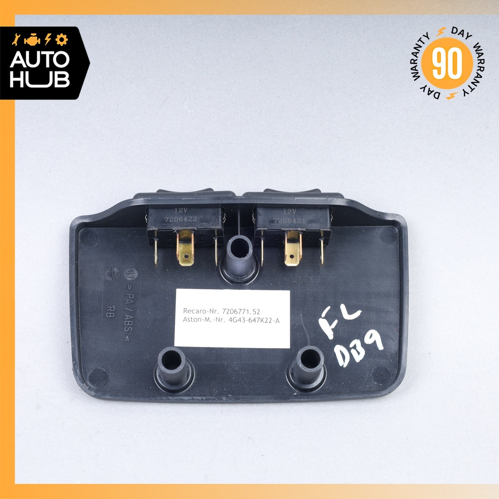 05-06 Aston Martin DB9 V8 Vantage Left Seat Lumbar Regulator Switch w/ Cover OEM