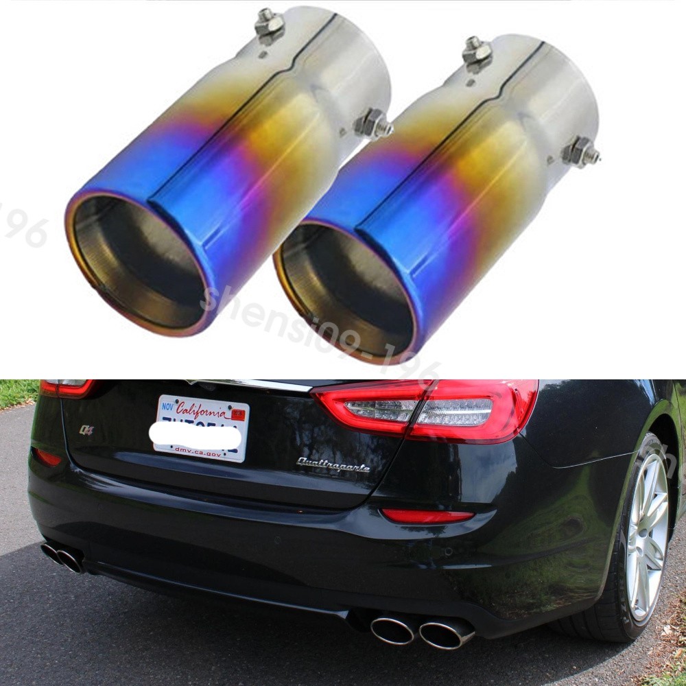 Blue Exhaust Pipe Tail Muffler Tip Throat Tailpipe For Maserati Quattroporte Q4