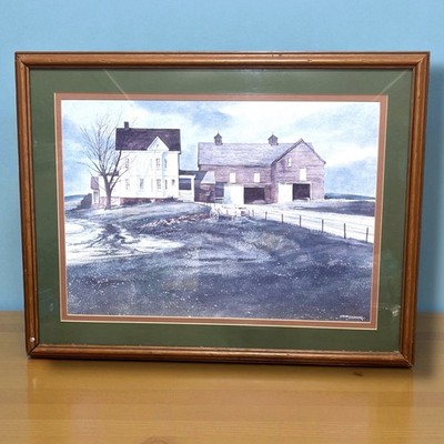 Steve Zazenski Framed Farm Print Vintage Trans Designs Country Barn Landscape