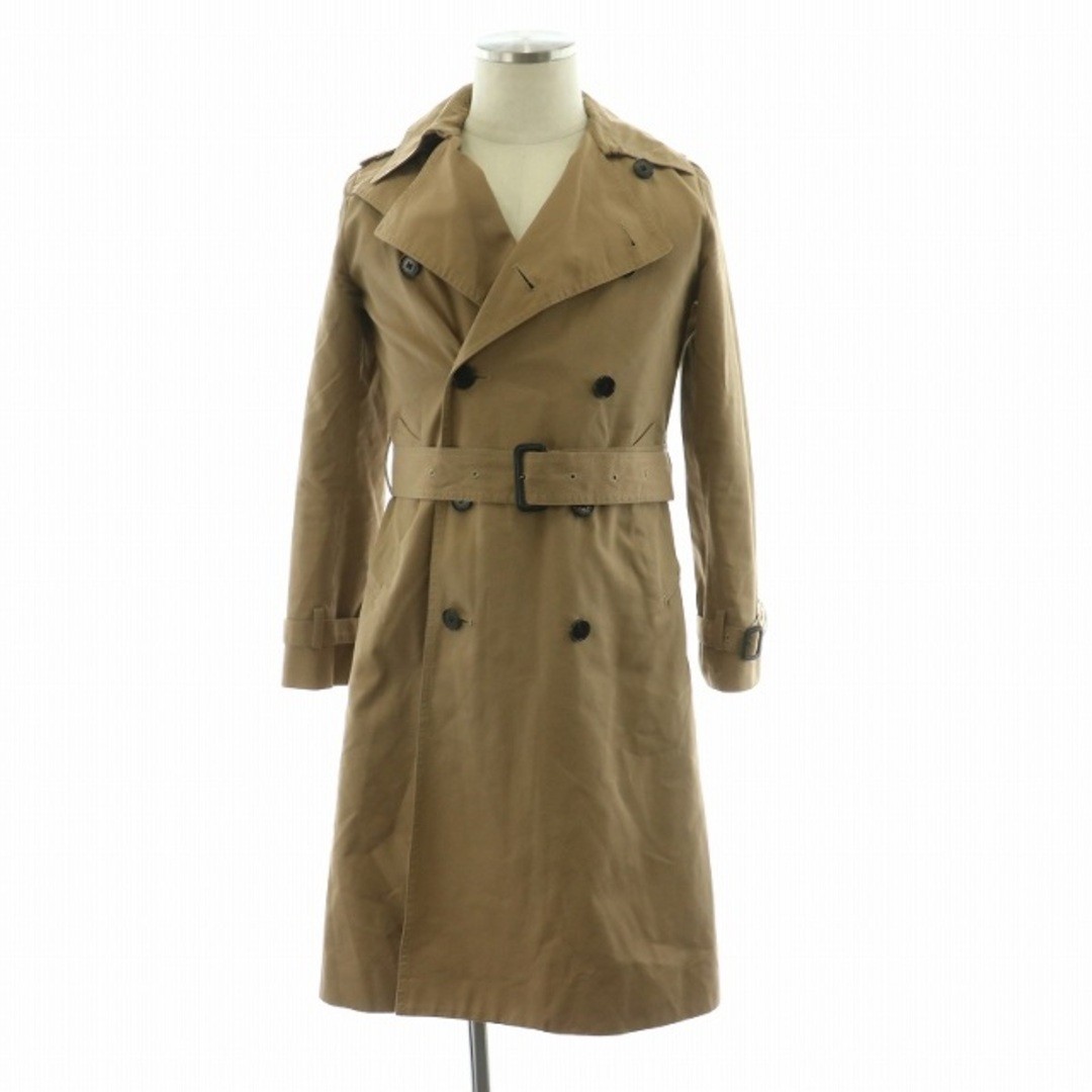 Green trench coat outer long belted 1 S beige NQ (equivalent