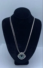 Brighton Silver-Tone Danube Blue Square Pendant Necklace 21.9g