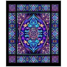Royale By Quilting Treasures - Black Stained Glass Panel  31824-J