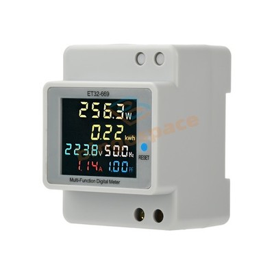 Electricity Meter 1-phase Voltage Current Power Frequency Factor Meter Rail Type