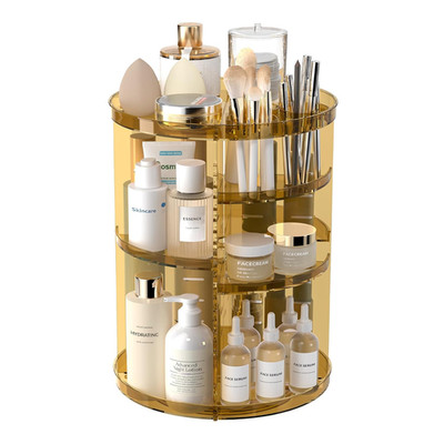 Rotating Makeup Organizer, DIY 8 Adjustable Layers Spinning Skincare Storage, Co