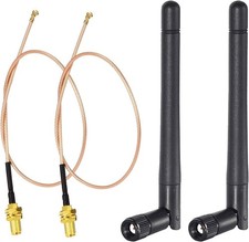 M.2 Wifi Antenna 2.4Ghz 5Ghz 5.8Ghz 3Dbi MIMO RP-SMA Male 2-Pack  2 X 12 Inch