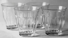 SET OF 4 DURALEX PICARDIE CLEAR OLD FASHIONED 3.5" GLASSES Made In France GLASS