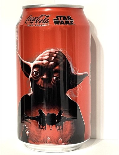 *EMPTY OR FULL* Palpatine Darth Sidious & Yoda LE Star Wars Coca Cola Coke Cans - Picture 3 of 3