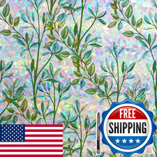 Lemon Cloud Window Privacy Film Static Clings Decorative Leaf Rainbow Window