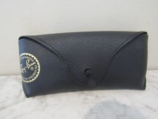 Authentic Ray-Ban Black Leather Textured Snap Eyeglass Case