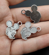 40pcs mickey head Metal Charm DIY earrings Pendant Necklace Jewelry Making