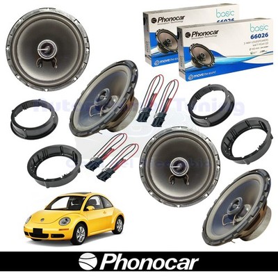 PHONOCAR 66026 165mm 60w Coaxial Ant Post Speakers for VW NEW BEETLE