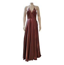 Blondies Nites Women's Side-Slit Halter Gown