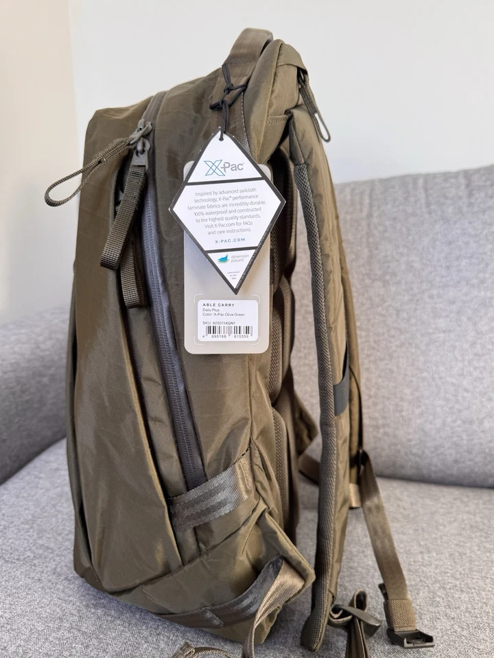 BNWT Able Carry Daily Plus EDC Backpack Olive Green VX42, 21L UK Seller - Image 3 of 4