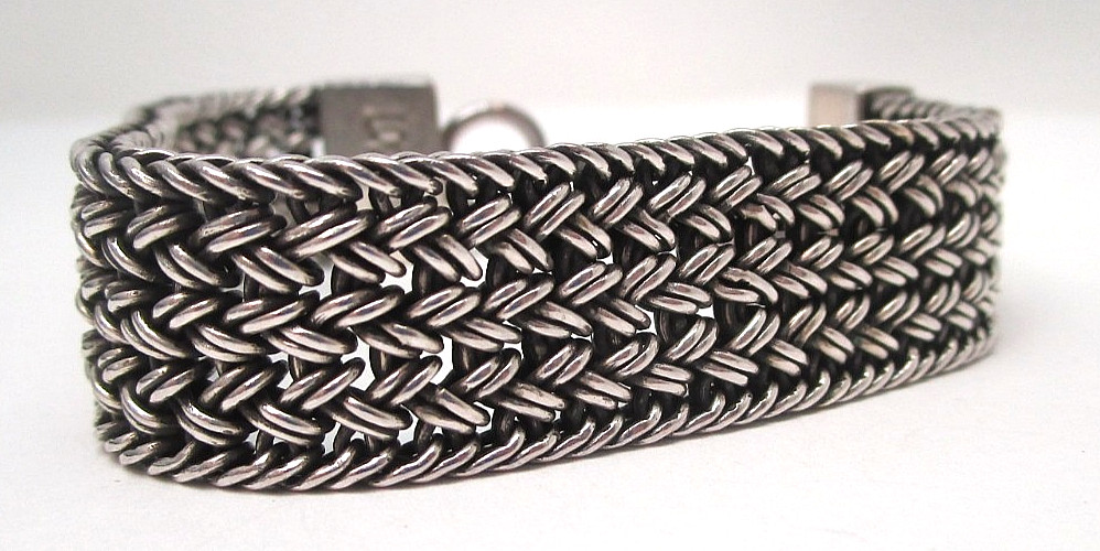 Vintage Lois Hill Sterling Silver Bracelet with Toggl… - Gem