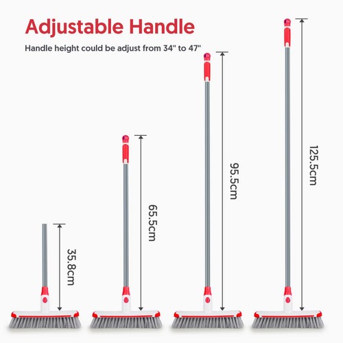 Floor Scrubber with Long Handle, 2 in 1 Scrubbing Brush Stiff Bristle Shower ... - Picture 3 of 7