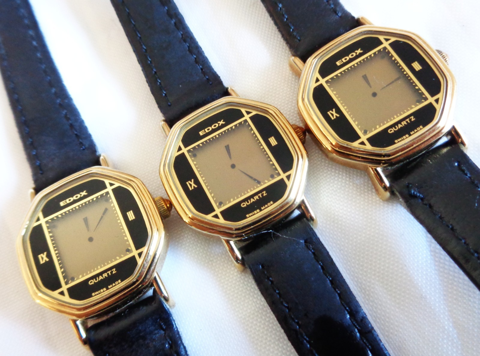 Vintage Gold (New Lot Stock) Made Old Ladies EDOX watches Digital 3 Plated Swiss - vintagewatches.pk