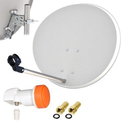 Digitale SAT Anlage 60cm Satelliten Spiegel + TechniSat SINGLE LNB Schüssel HD
