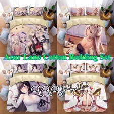 Azur Lane Cotton Quilt Cover Bedding Set Pillowcase Fitted Sheet Kids Xmas Gifts