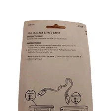 EUC  Audio Recoton 10ft. RCA Stereo Cable New Vintage 