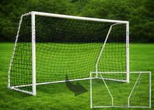 Vallerta Folding Steel Soccer Goal - Flat-Fold Hinged Frame for Easy Storage