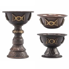 Antique Copper Ritual Magic Bowls Chalice Goblet Altar Wicca Pagan