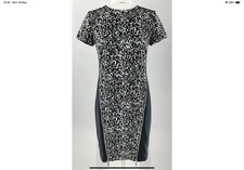 Michael kors black white animal print dress size Uk 10 zip detail  vgc #W