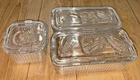 VTG Federal Glass Refrigerator Dishes Set of 3 Art Deco 1930s-40s