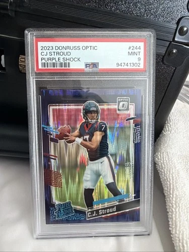 2023 Donruss Optic CJ Stroud Rated Rookie Purple Shock #244 PSA 9 - Texans