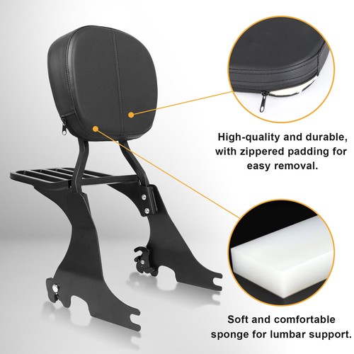 Backrest Sissy Bar Luggage Rack For Harley Sportster XL 883 1200 Custom 2004-22 - Picture 5 of 8