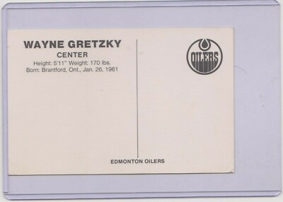 1979 Wayne Gretzky Rookie Year Edmonton Oilers Postcard Very