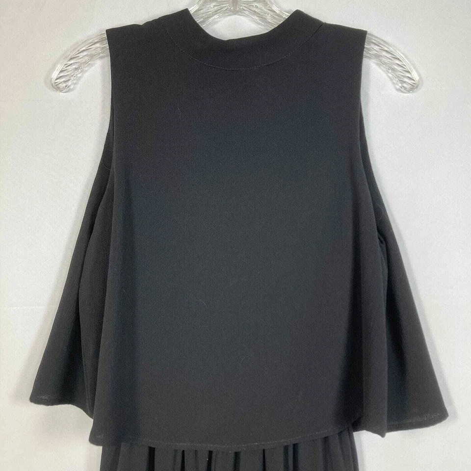 Mono She + Sky para mujer talla M negro pantalones drapeados top sin mangas fluido cremallera trasera Foto 2 de 4