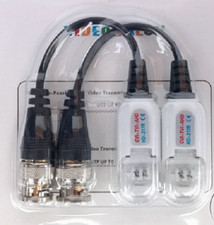 2 Pcs CCTV Camera Coax BNC Video Balun HD Passive Connector Adapter Transmitter