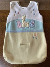 Vintage Quiltex Newborn 0-3 Months Bunting Warm Fleece Unisex Bunny Bear Giraffe