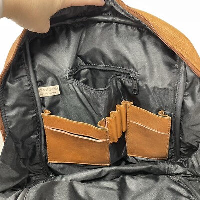 Le Donne Leather Bag Messenger Backpack Laptop Brown Caramel  display picture 1
