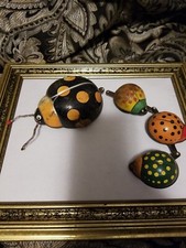 TPS Japan Tin Wind Up Lady Bug Beetle Family Toy Working