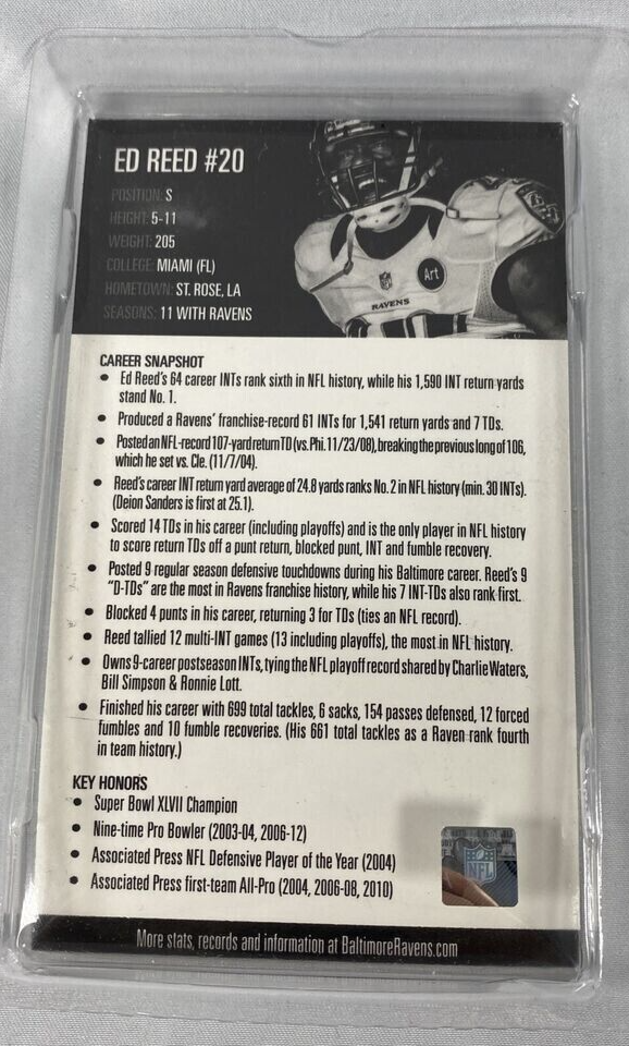 Baltimore Ravens Ring of Honor ED REED Smyth Jewelers Coin | eBay