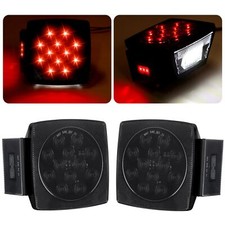Square Led Trailer Tail Lights, 12V Smoked Red Square LED Submersible Trailer