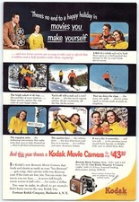 1950s EASTMAN KODAK BROWNIE CINE-KODAK MOVIE CAMERA PRINT ADVERTISEMENT Z4292