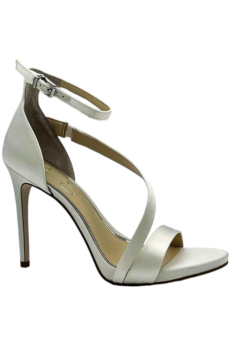 Jessica Simpson Women's Rayli Bridal Ankle-Strap Dress Sandals White