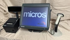 Lot of 8x Micros Workstations 5A Terminals W/ Thermal Printers, Barcode Scanners